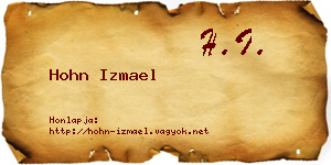 Hohn Izmael névjegykártya